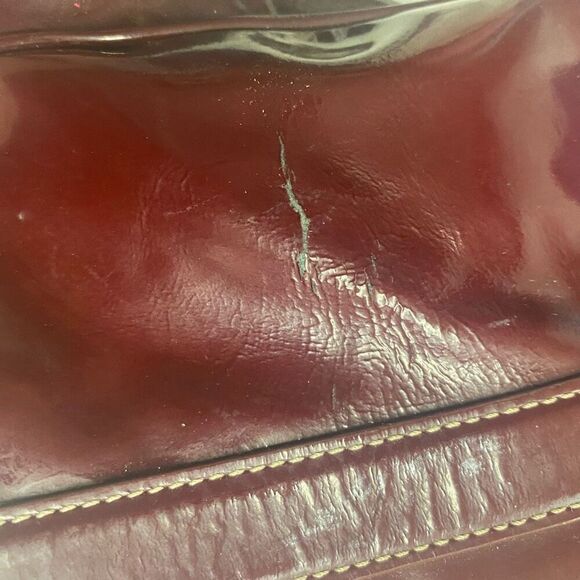 COACH F12838 Burgundy Patent Leather Tote Shoulder Bag SEE DESCRIPTION Vintage - Picture 9 of 14